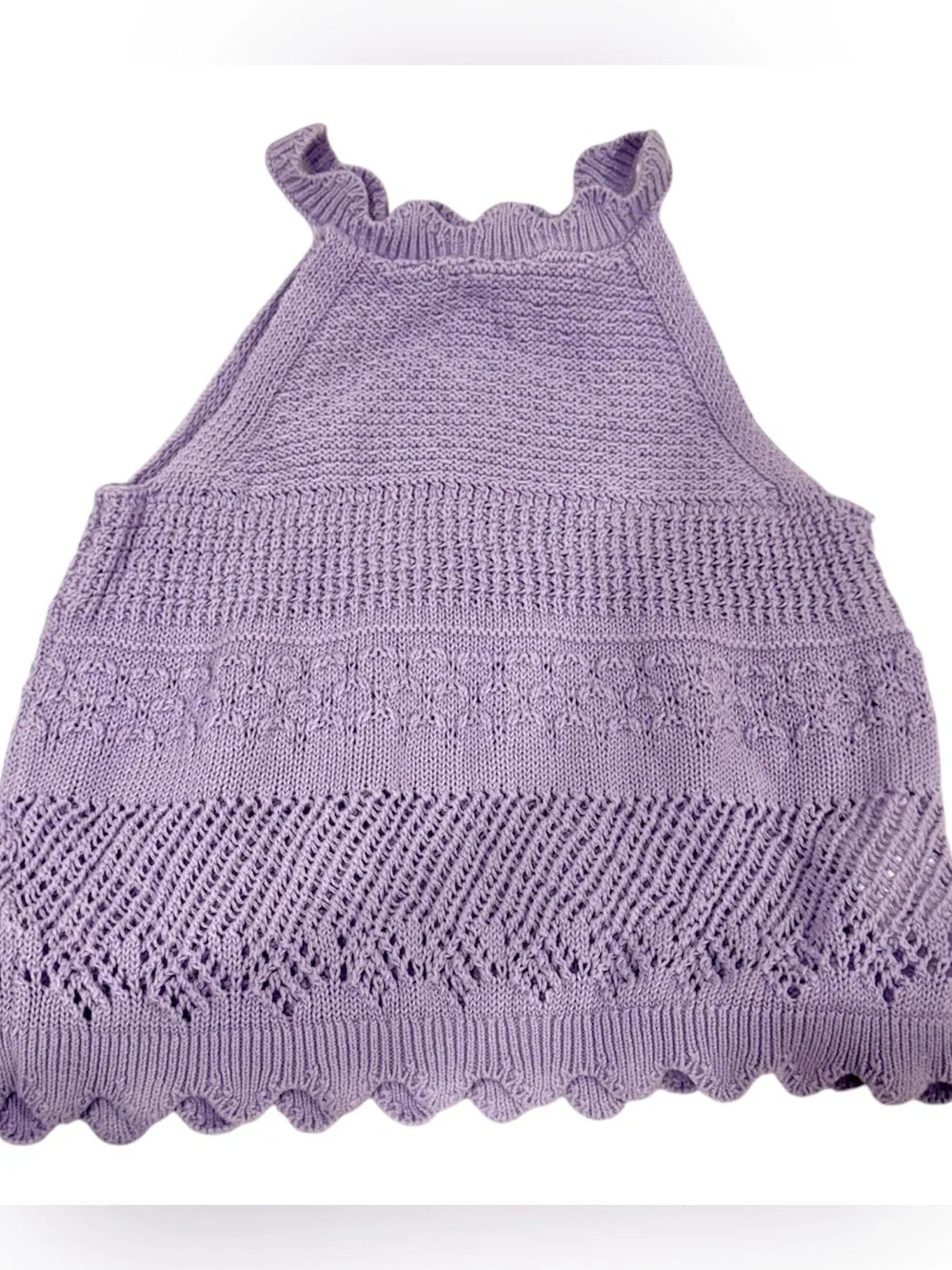 Old Navy girls bundle of 3 Tops Blue Gingham, Pink Ruffle,Purple Knit size 10-12